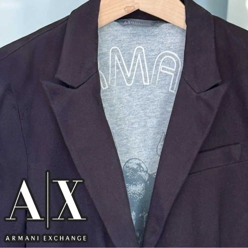 Gorgeous Armani Exchange Black Blazer, Tailored, One Button, Satin Back Collar - Picture 13 of 15